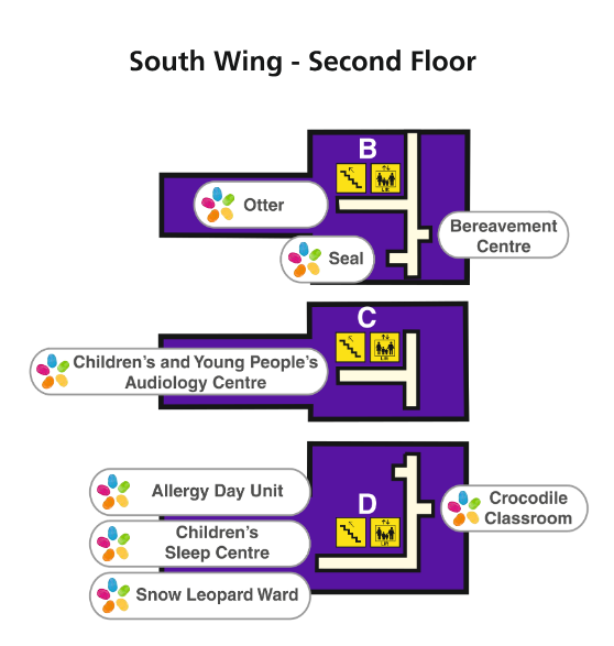Map of Second Floor, South Wing, St Thomas' Hospital (PDF 219Kb)